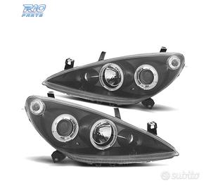 FARI PEUGEOT 307 01-05 ANGEL EYES FONDO NERO H7 H1