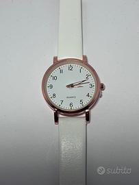 Orologio Quartz bianco e rosa