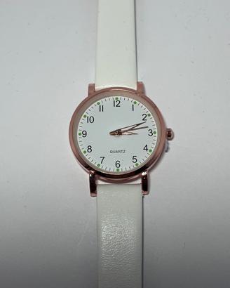 Orologio Quartz bianco e rosa