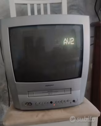 Televisore Philips CRT 14 pollici con VHS anni 90 