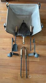 Set da camino vintage originale anni 60