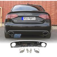 DIFFUSORE AUDI A4 B8 11-15 LOOK RS4 DOPPIA USCITA