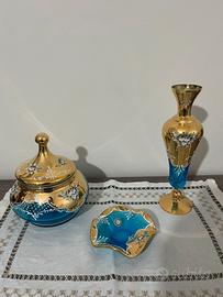 Tris Soprammobili in Vetro di Murano e Oro 24K –