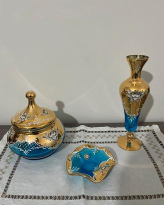 Tris Soprammobili in Vetro di Murano e Oro 24K –