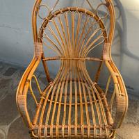 Poltrona in bambu’ e vimini intrecciato