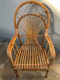 Poltrona in bambu’ e vimini intrecciato