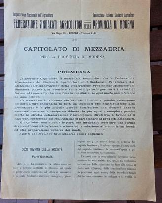 capitolato mezzadria 1924 modena