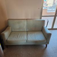 Divanetto due posti stile retrò verde acqua