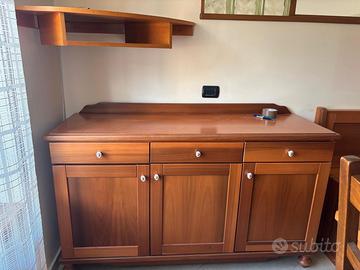  panca in legno,tavolo con quattro se mobil