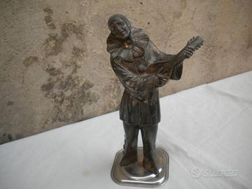 Pierrot picola statua anni 30 metallo cm28