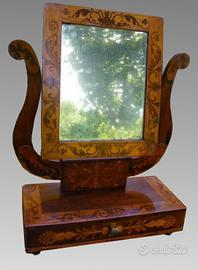 Specchiera Psiche Rolo Intarsiata antica