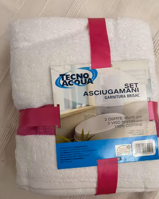Set asciugamani 4 pezzi Tecno Acqua - Nuovo