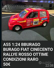 Modellino sc.1:24 della Fiat Cinquecento Rally