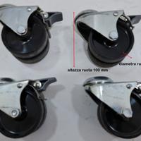 Ruote carrello n.4 atez.100mm diametro ruota 80mm