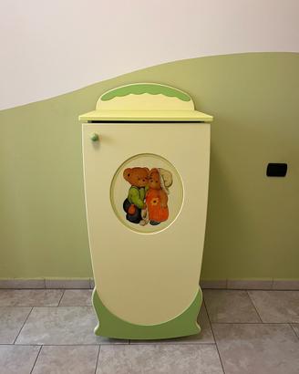 Armadio cameretta bambini in legno color pastello