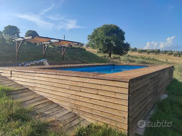 piscina intex 975x488x132 + pavimento  + tettoia 