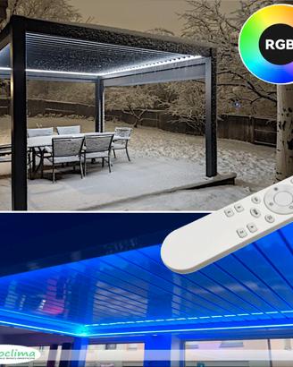 Pergola bioclimatica 4x4 LED motorizzata gazebo