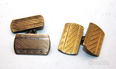 Antichi gemelli oro 9 ct. su argento