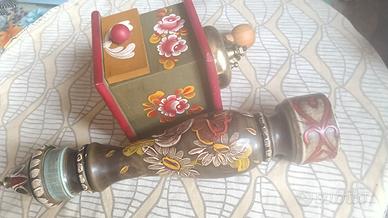 Coppia macinini vintage dipinti a mano