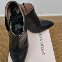 stivaletto pelle nero Sergio Rossi