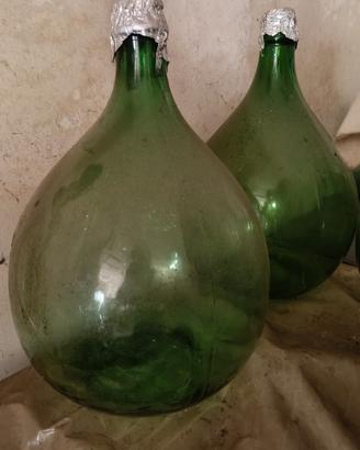 Damigiane in vetro verde