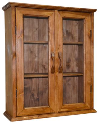 vetrina pensile e d'appoggio in legno arte povera