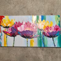 Quadro Agave con fiori 140x70