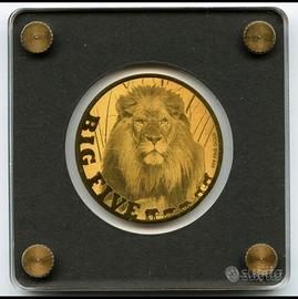 lotto Ciad leone e rinoceronte oro 999 desc.intern