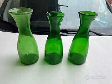 Brocche da vino in vetro verde osteria