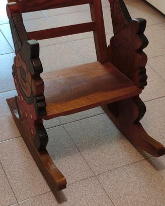 sedia a dondolo  bambino in legno bella