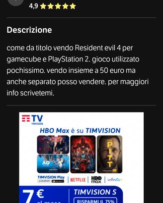 Resident evil 4 x PS2 