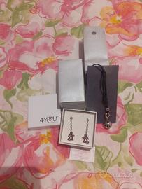 Parure 2 pezzi Argento Angeli collana e orecchini