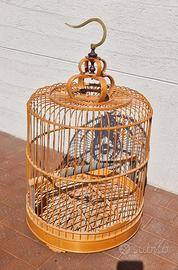 Gabbia per uccelli cinese in bambù, anni ’90