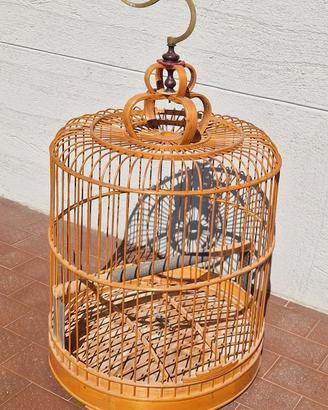 Gabbia per uccelli cinese in bambù, anni ’90