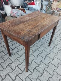 Tavolo scrivania con cassetto in legno artigianale