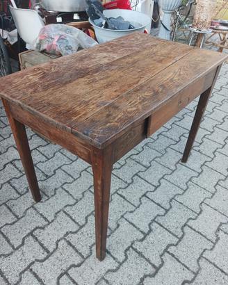 Tavolo scrivania con cassetto in legno artigianale