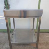 Tavolino acciaio inox con alzatina