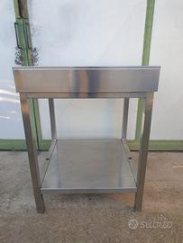 Tavolino acciaio inox con alzatina