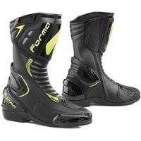 STIVALE PELLE RACING MOTO FORMA FRECCIA GIALLO