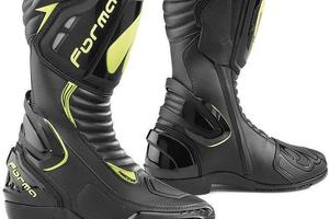 STIVALE PELLE RACING MOTO FORMA FRECCIA GIALLO