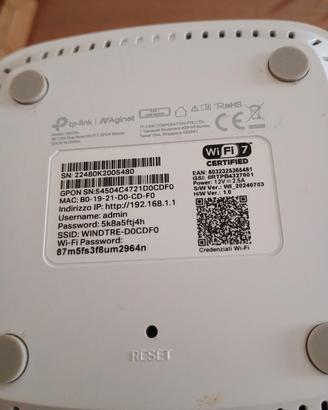 modem router tp-link  xb432v windtre