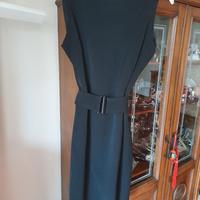 Abitino vintage senza maniche nero con cintura