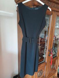 Abitino vintage senza maniche nero con cintura