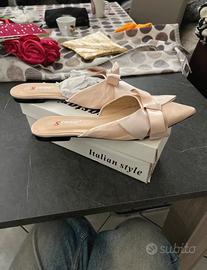 Ballerine rosa antico in raso