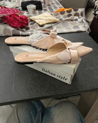 Ballerine rosa antico in raso