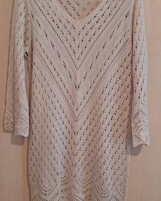 vestito donna forato beige