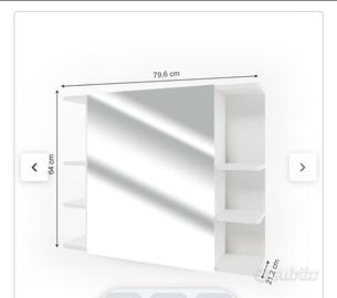 Specchio contenitore bagno, Bianco