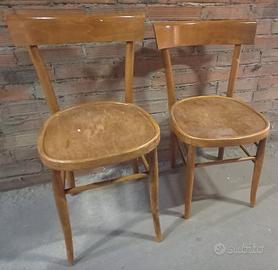 Coppia di sedie vintage anni 60/70 in legno