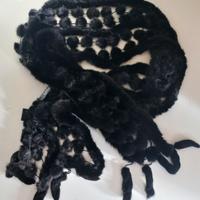 SCIARPA NERA VISONE NATURALE ORIGINALE