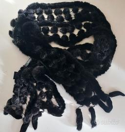 SCIARPA NERA VISONE NATURALE ORIGINALE